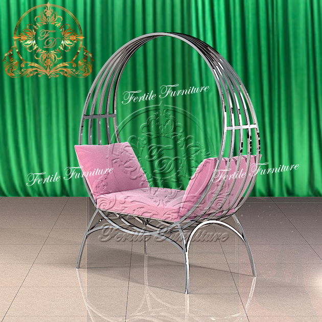 Bird Cage Shape Wedding Restaurant Used Frame Pu Leather Birdcage Wedding Sofa