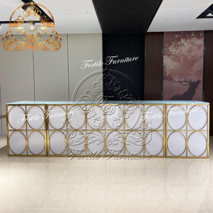 Night Club Long Carved Circle Stainless Steel Bar Counter Design