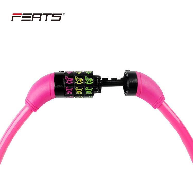 Cable Lock Anti Theft Steel Bike Lock Kids Bicycle 3 Digit Combination