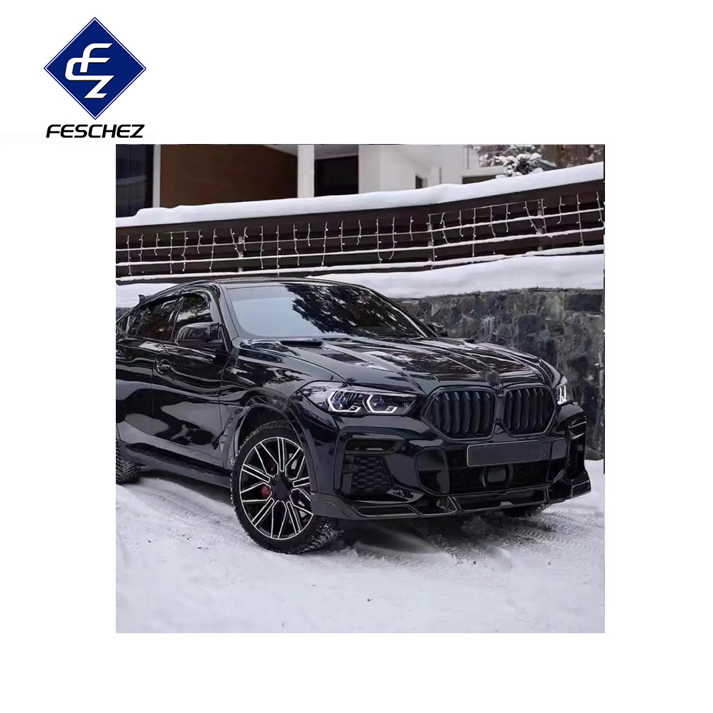 LD style carbon fiber body kit for Bmw X6 G06 X6M 2019-2023 front spoiler rear diffuser side skirt grill