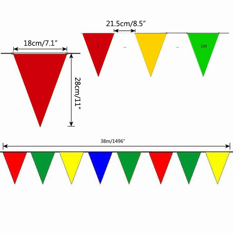 Custom Polyester Fabric 20x30cm Triangle String Bunting Pennant Flags Bunting Flag All country flag with string