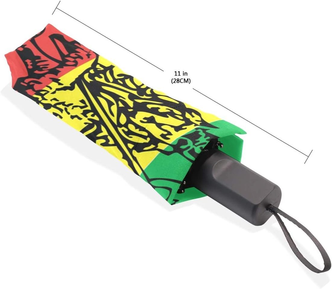 Ethiopian Flag Foldable Sun-Proof Umbrella Windproof Anti-UV Umbrella Compact Travel Portable Lightweight Sun Umbrella