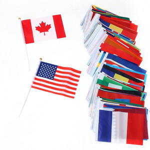 50 Countries International World Stick Flag,Hand Held Small Mini National Pennant Flags Banners On Stick