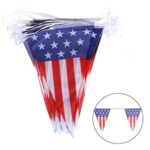 Custom Polyester Fabric 20x30cm Triangle String Bunting Pennant Flags Bunting Flag All country flag with string