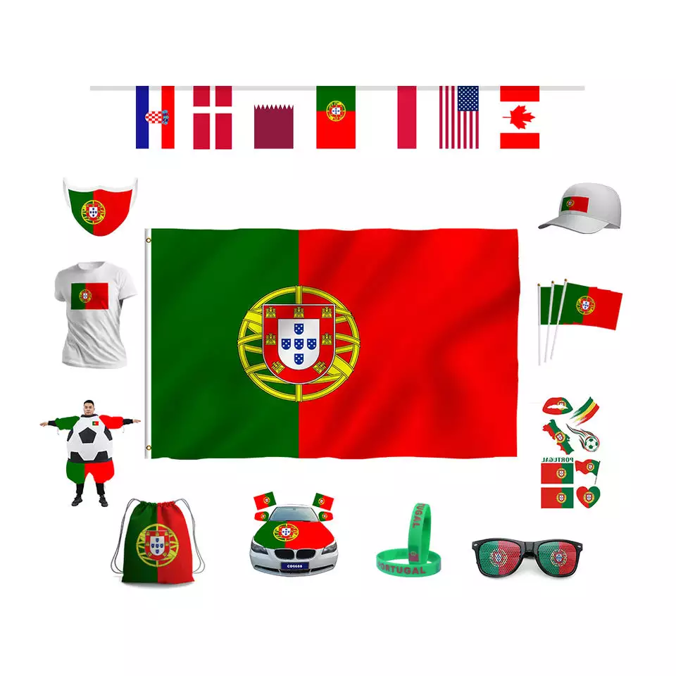 World  Soccer Game Fans Cheering 32 Country Ready To Ship Portugal flag banners