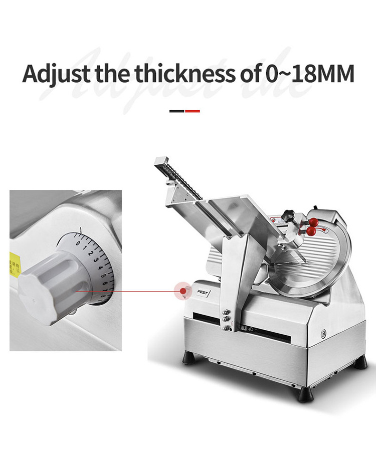 FEST Full Automatic Frozen and Fresh Meat Slicer 300mm Blade Meat Slicer for Jerky Deli Ham Beef Roll Compact Food Dicer