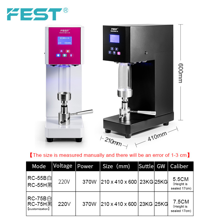 FEST Handheld Small Boba Can Sealer Lid Machine 500ml 650ml Bottle Sealing Manual Aluminium Can Juice Pet Bottles Seal Machine