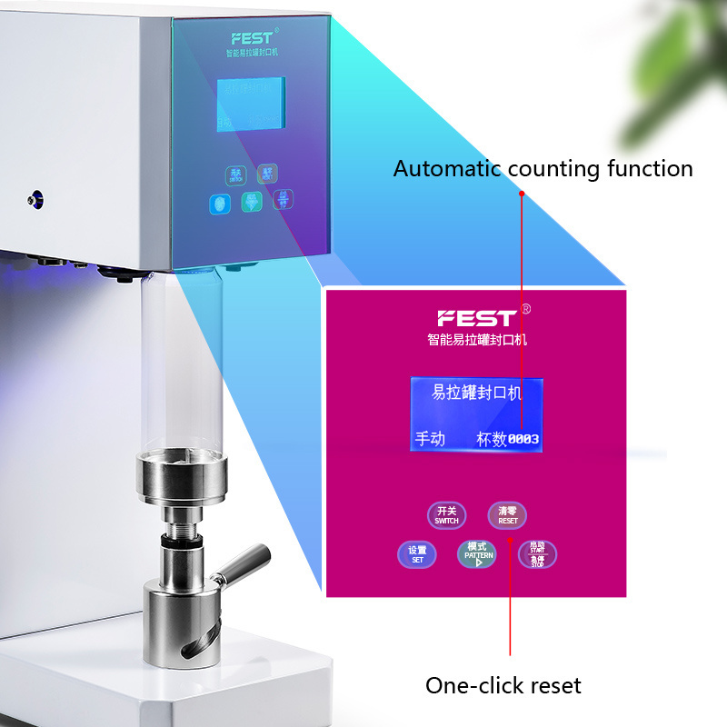 FEST CE Handheld Bottle Sealer Canner Manual Aluminum Sealing Machine for Soda/Beer/Boba/Juice/Milk/Coffee