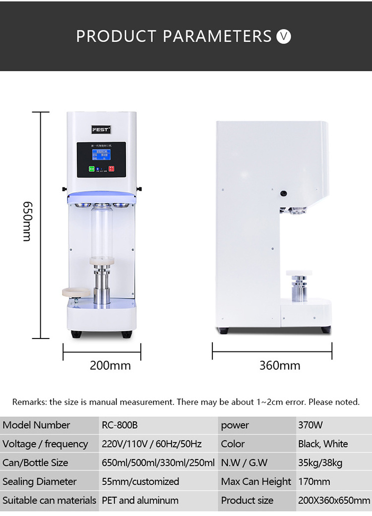 FEST CE Automatic Can Presser Bench Can Sealer Can Container Lid Machine Canner Machine