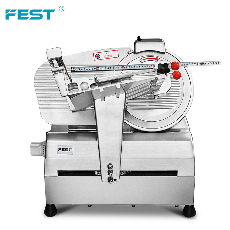 FEST Full Automatic Frozen and Fresh Meat Slicer 300mm Blade Meat Slicer for Jerky Deli Ham Beef Roll Compact Food Dicer