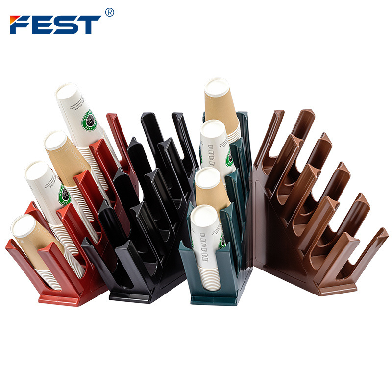 FEST portable 4 column cup storage hanging cup dispenser non-slip cup organizer for coffeepresso teapresso for beverage