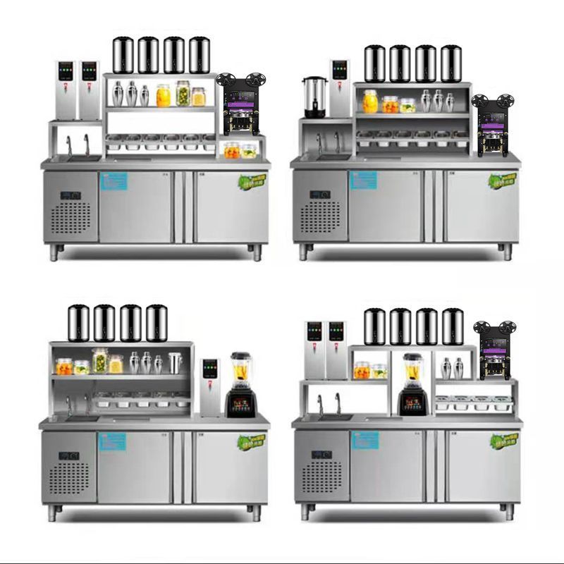 Commercial Customized Bubble Tea Work Bench Milk Tea And Fresh Juice Counter Bar Counter  Bubble Tea Counter With All