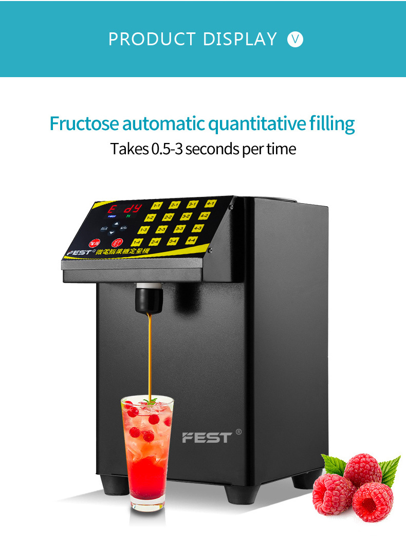 FEST 8L Fructose Dispenser Machine Juice Bubble Tea Milk dispensing automatic syrup sugar automatic coffee dispenser for milk tea