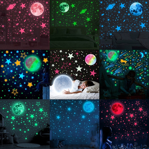 3d Diy Colorful Kids Room Bedroom Ceiling Art Decal Home Decor Unicorn Glow In Dark Star Luminous Moon Wall Sticker