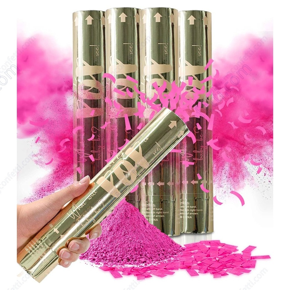 2024 Party Boy or Girl Gender Reveal Baby Shower Biodegradable Paper Powder Popper Confetti Cannon