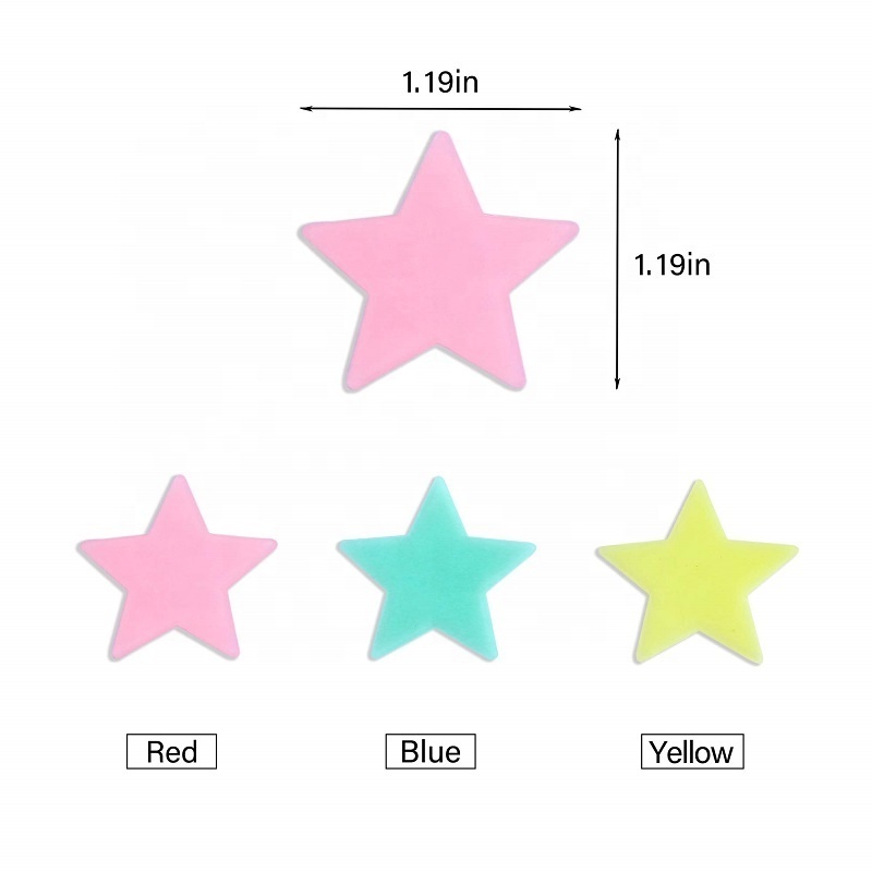 50Pcs Luminous 3D Stars Glow In Dark Wall Stickers For Kids Baby Rooms Bedroom Ceiling Home Decor Fluorescent Star Stickers