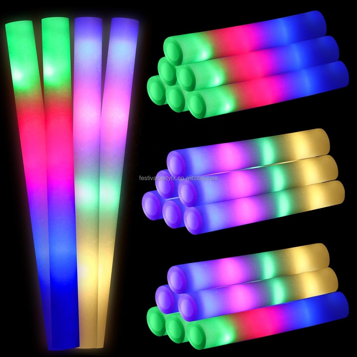 Cheer Luminous Tube Rgb Dj Night Club Concert Glow Sticks Bulk Neon Party Supplies Luminous Led Light Foam Stick