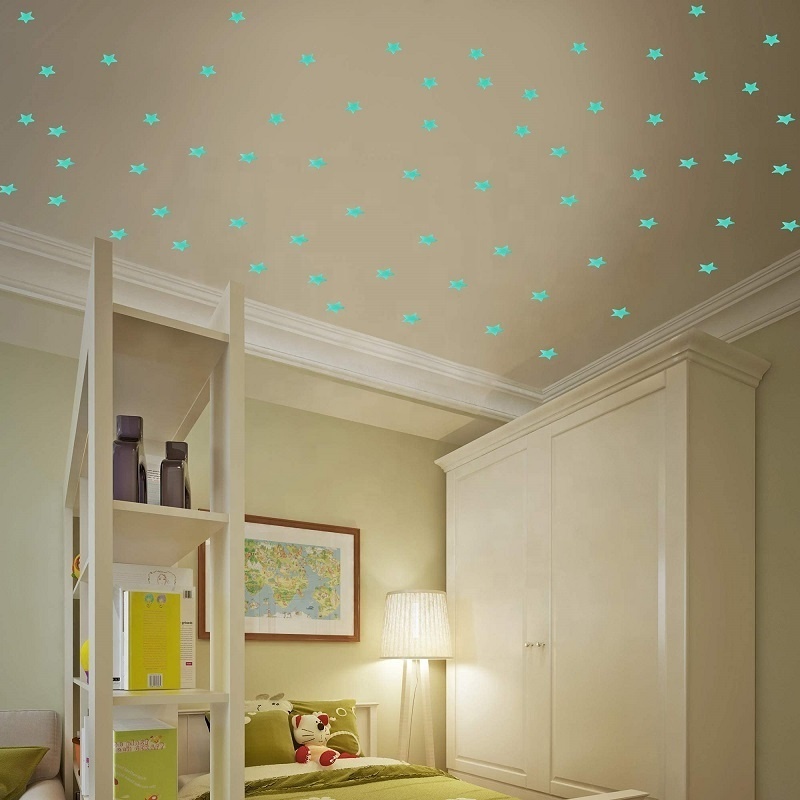 50Pcs Luminous 3D Stars Glow In Dark Wall Stickers For Kids Baby Rooms Bedroom Ceiling Home Decor Fluorescent Star Stickers