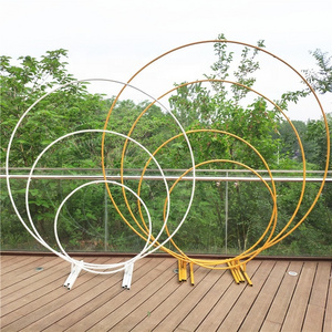 Events Stage Curtains Artificial Silk Flower Wall Panel Wedding Arch Stand Round Circle Backdrop For Wedding Decoration