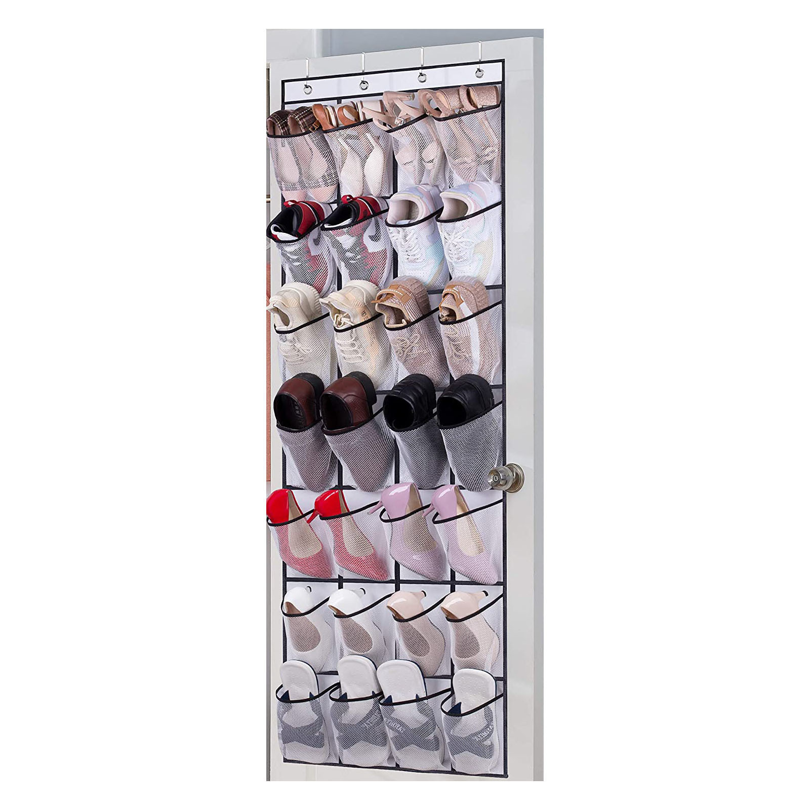 Hot Selling Over The Door Shoes Hanging Storage Rack Shoe Holder With Mesh Pockets Organizer Hang Bags