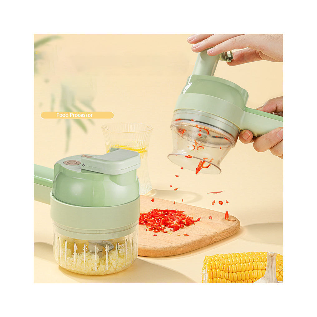 Multifunction Kitchen Vegetable Chopper Hand Held Food Processor Portable Electric Garlic Cutter Crusher Grinder Set