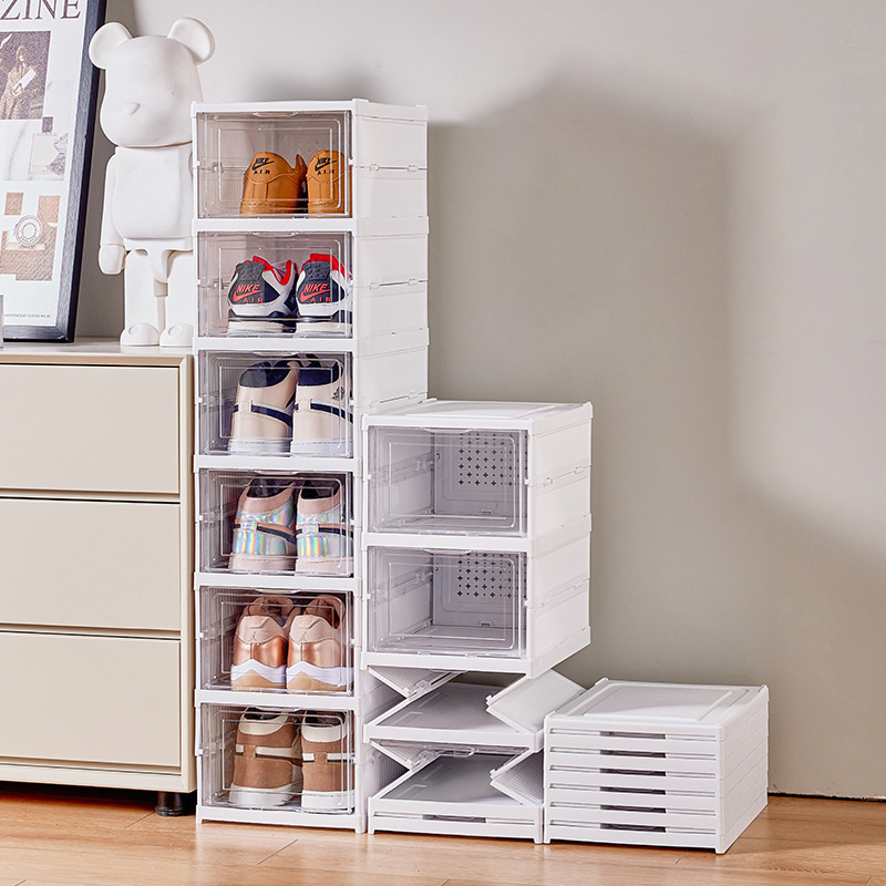 Easy to install foldable shoe rack organizer foldable shoe storage box or sneaker storage box