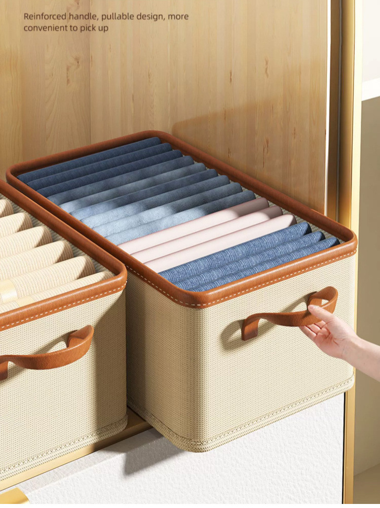 Hot Sale Household Closet Clothes Organizer Wardrobe Jeans Underwear Storage Box Washable Drawer Organizer For Clothes