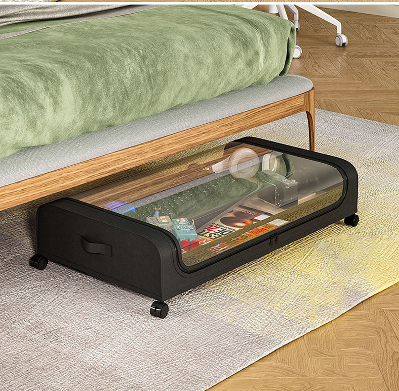 Hot Selling Shoe Storage Box Large Capacity Fabric Under Bed Quilt Organizer With Wheel Clothes Storage Bin