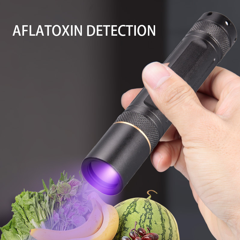 5W Ultraviolet Torch Money Inspection Mini UV Flashlight Aluminum Alloy Wholesale Fluorescent Agent Detection 365nm Black 90 100