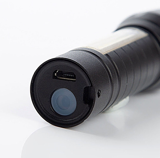 Telescopic Focus with COB Side Light LED Torch Clip Pocket USB Rechargeable COB Zoom Mini Led Flashlight