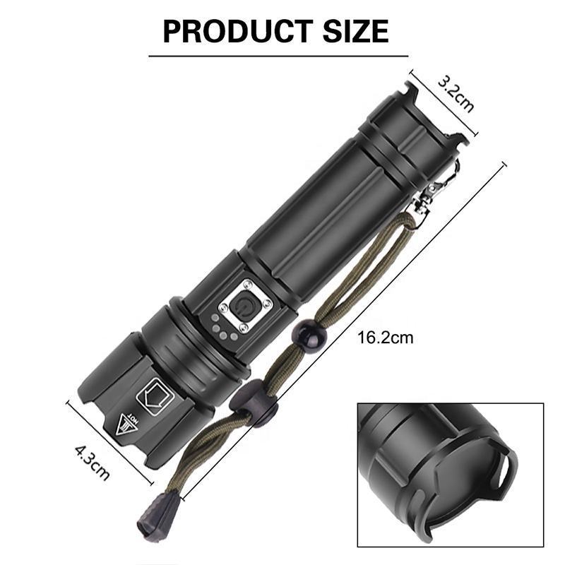 USB Outdoor Powerful Rechargeable Led Flashlights Torch P50/P70 High Powered Flashlight