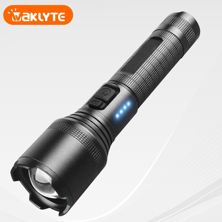 New LED Flashlight Zoomable Type C Rechargeable Power Display Tactical Flashlight P50 High Power Aluminum Alloy Camping 60 80