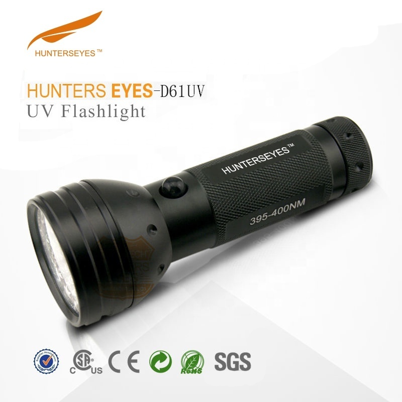 Ultraviolet Led Flashlight for Pet Urine and Cat moss  Detect  Aluminum Industrial UV 390nm-395nm 51 Leds