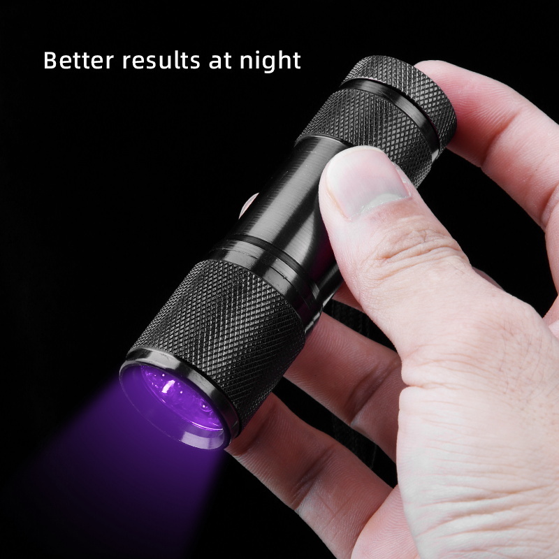 Handheld Portable Amber Detector Light Pet Urine Detector Torch Ultraviolet Blacklight Uv Flashlight Violet 9 LED 395NM Camping