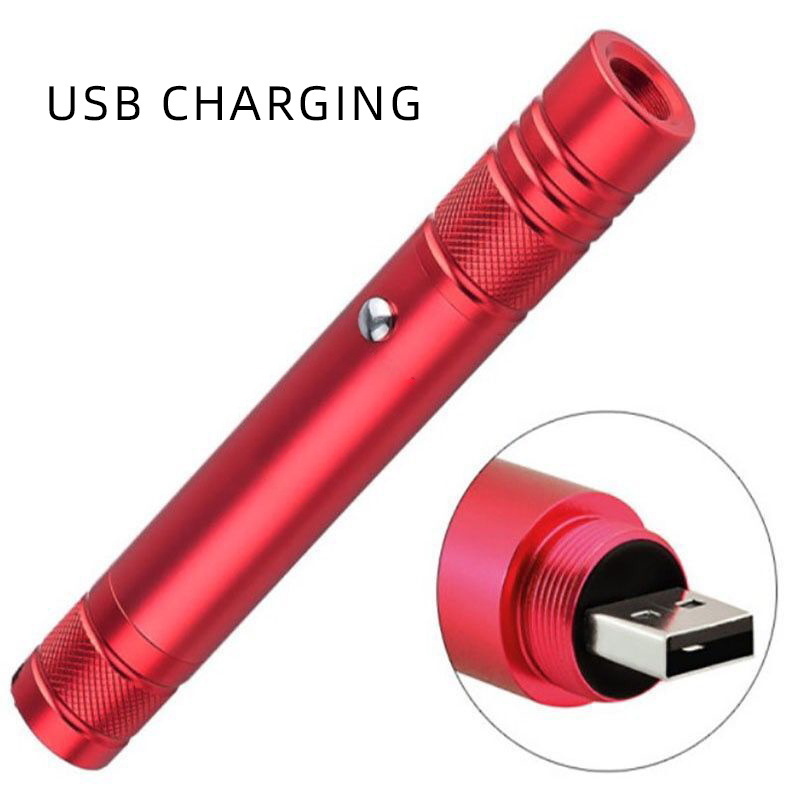 USB Laser Pointer Remote Flashlight Aluminum Alloy Teaching Sales Building Laser Indicator Pen Can Entertain Pets Cat Flashlight