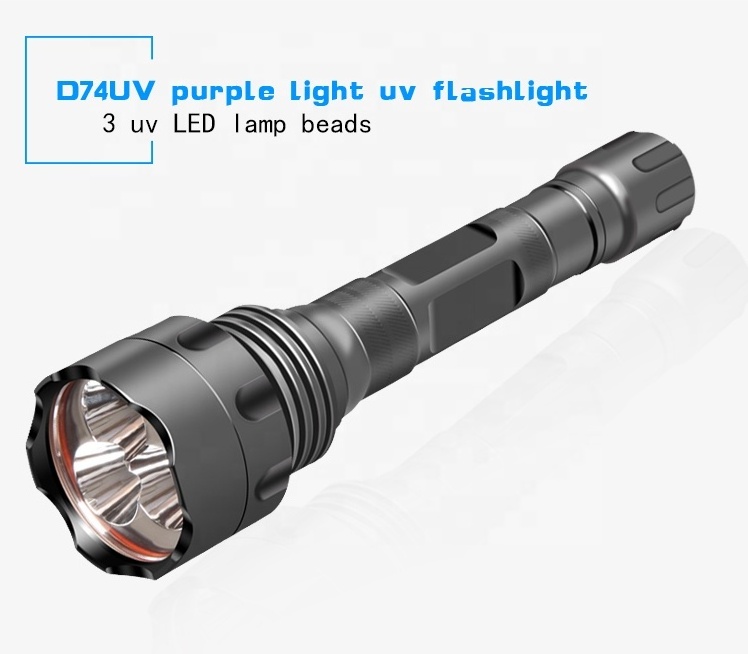 UV flashlight 390-400nm three light flashlight purple Torch Factory direct sales For Money ,Bed Bugs, Scorpions