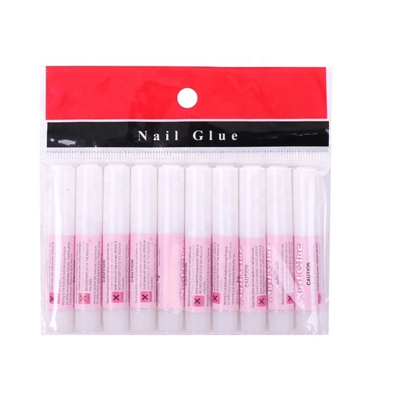 10Pcs/Bag 2g Nail Art Glue Acrylic False Nail Tips Sticky Gel Paste Gem Jewelry Decorations Nail Glue Manicure Tools