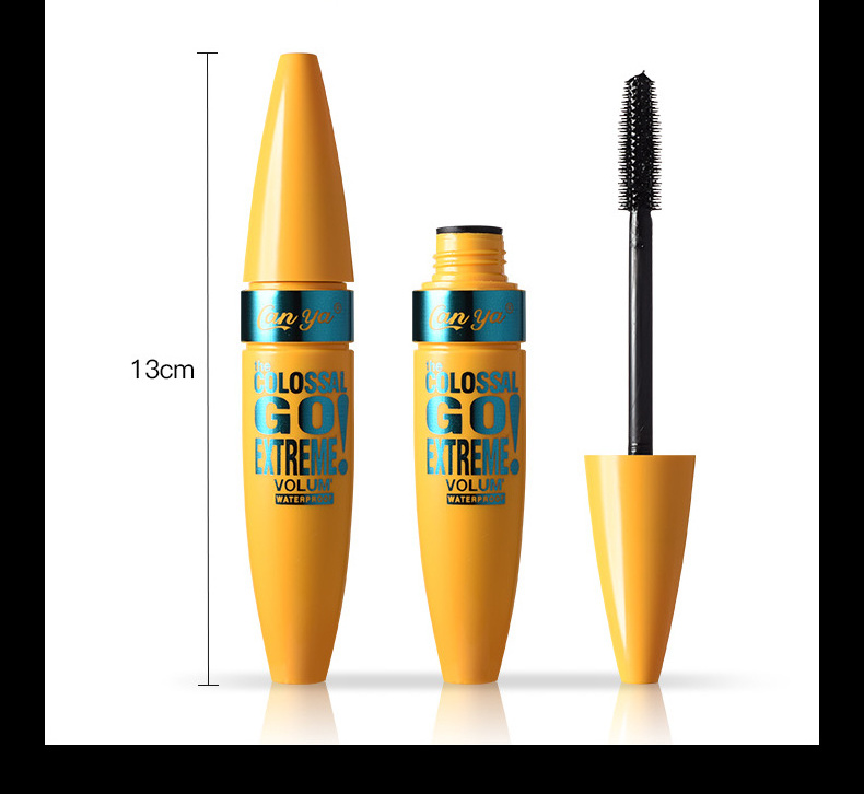 4D Fiber Eyelash Mascara Eye Mascara Makeup Cosmetics Silicone Rubber Head Black Thick Curling Waterproof Yellow Trade Assurance