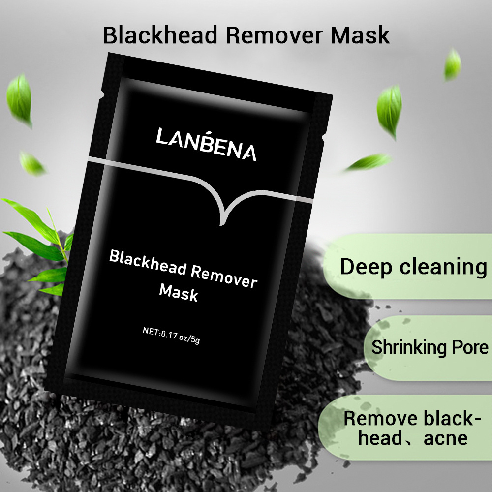 LANBENA Bamboo Charcoal Remover Blackhead Acne Pore Shrink Skin Care Cleansing Facial Mask Peel Off Black Mask 5g Cream Female