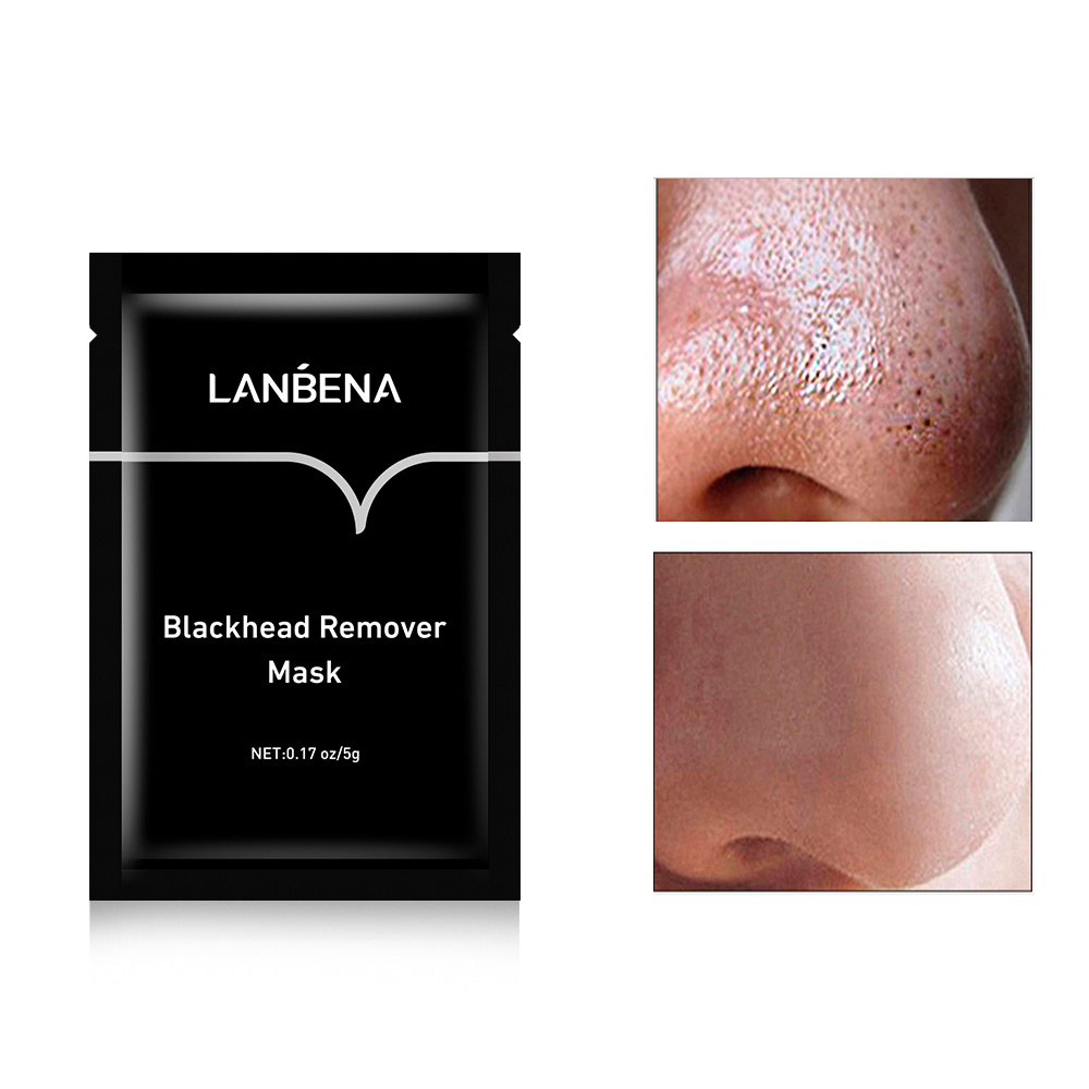 LANBENA Bamboo Charcoal Remover Blackhead Acne Pore Shrink Skin Care Cleansing Facial Mask Peel Off Black Mask 5g Cream Female