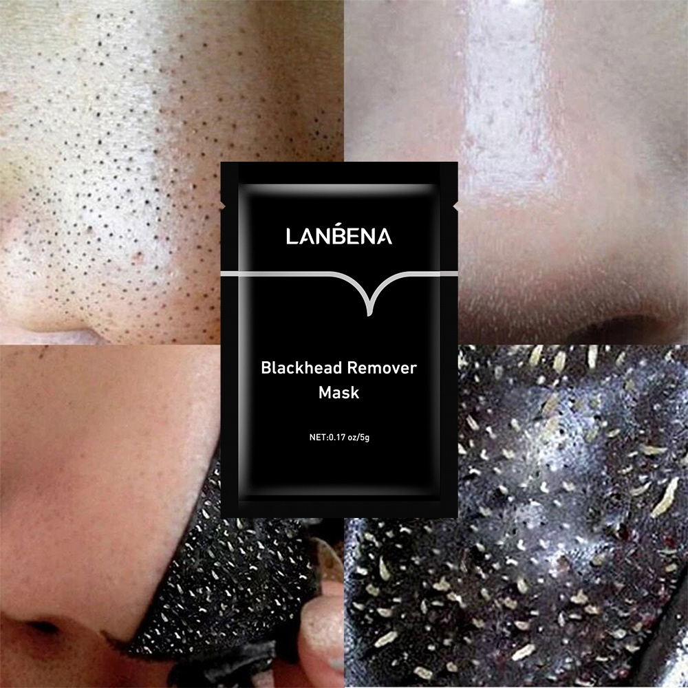 LANBENA Bamboo Charcoal Remover Blackhead Acne Pore Shrink Skin Care Cleansing Facial Mask Peel Off Black Mask 5g Cream Female