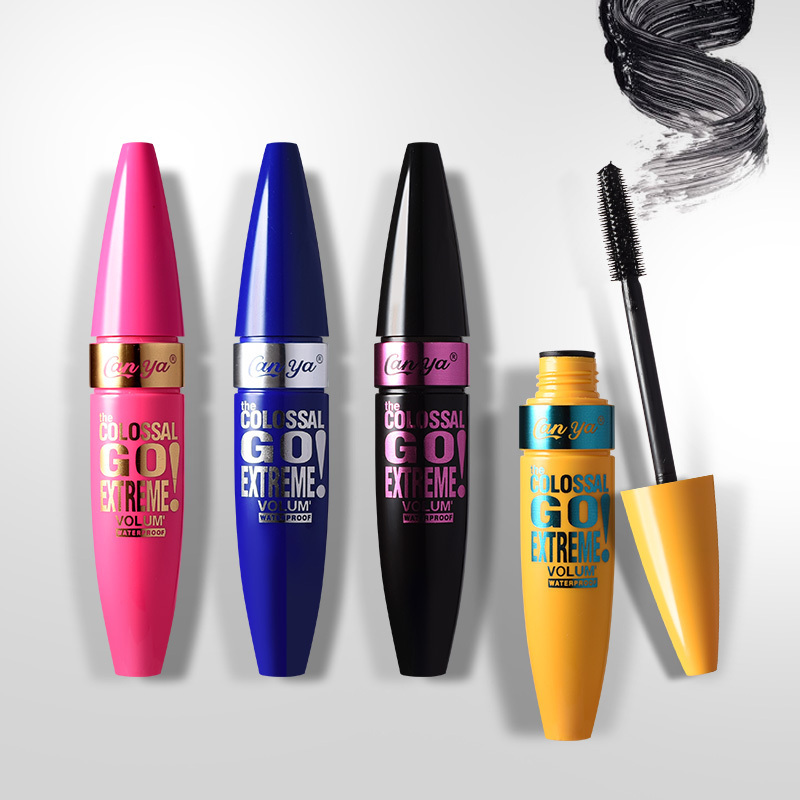 4D Fiber Eyelash Mascara Eye Mascara Makeup Cosmetics Silicone Rubber Head Black Thick Curling Waterproof Yellow Trade Assurance