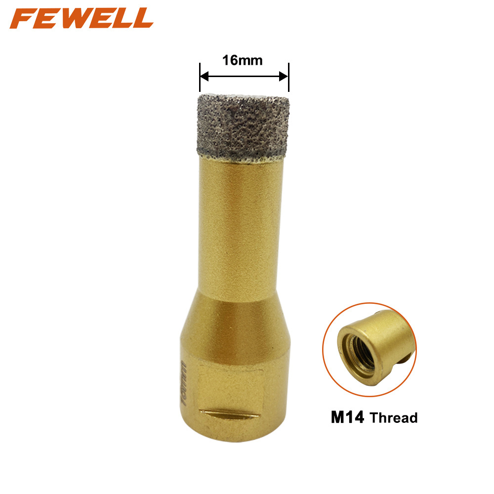 Fast cutting vacuum Brazed 16mm M14 diamond cutter finger bit for drilling porcelain tile ceramic marble