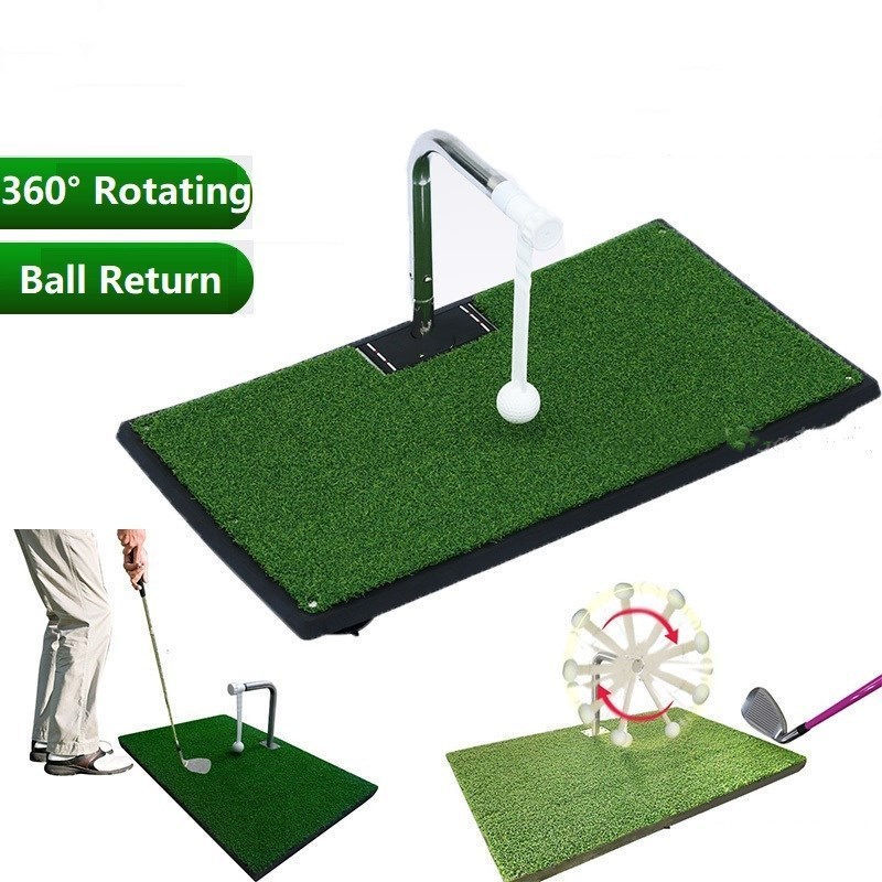 Indoor Portable Golf Swing Green 360 Rotaction Golf Training Aids Swing Trainer Set For Home Office Golf Putter Simulation Grass