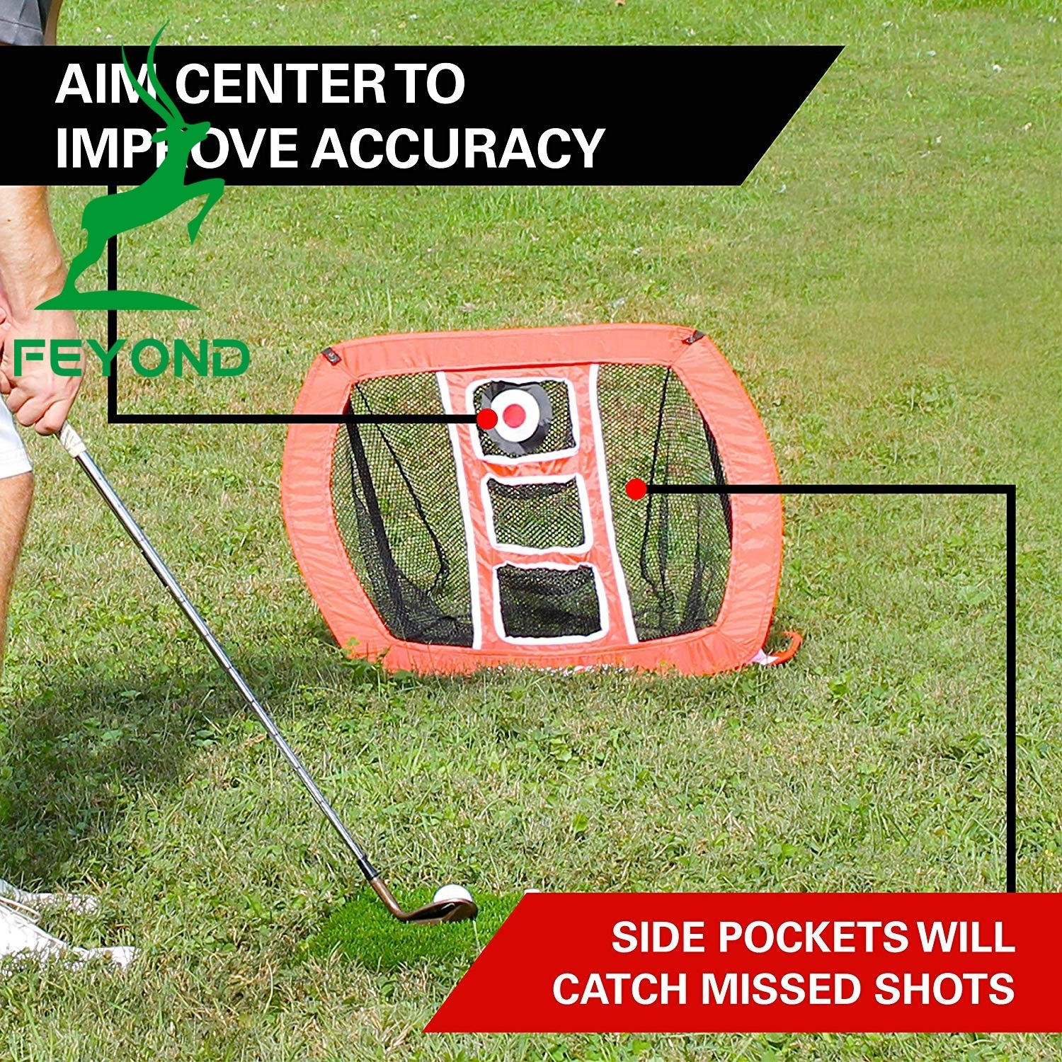 Backyard Practice Swing Game Outdoor Indoor Golfing Target Accessories Rukket Pop Up Golf Chipping Net Practice Hitting Net