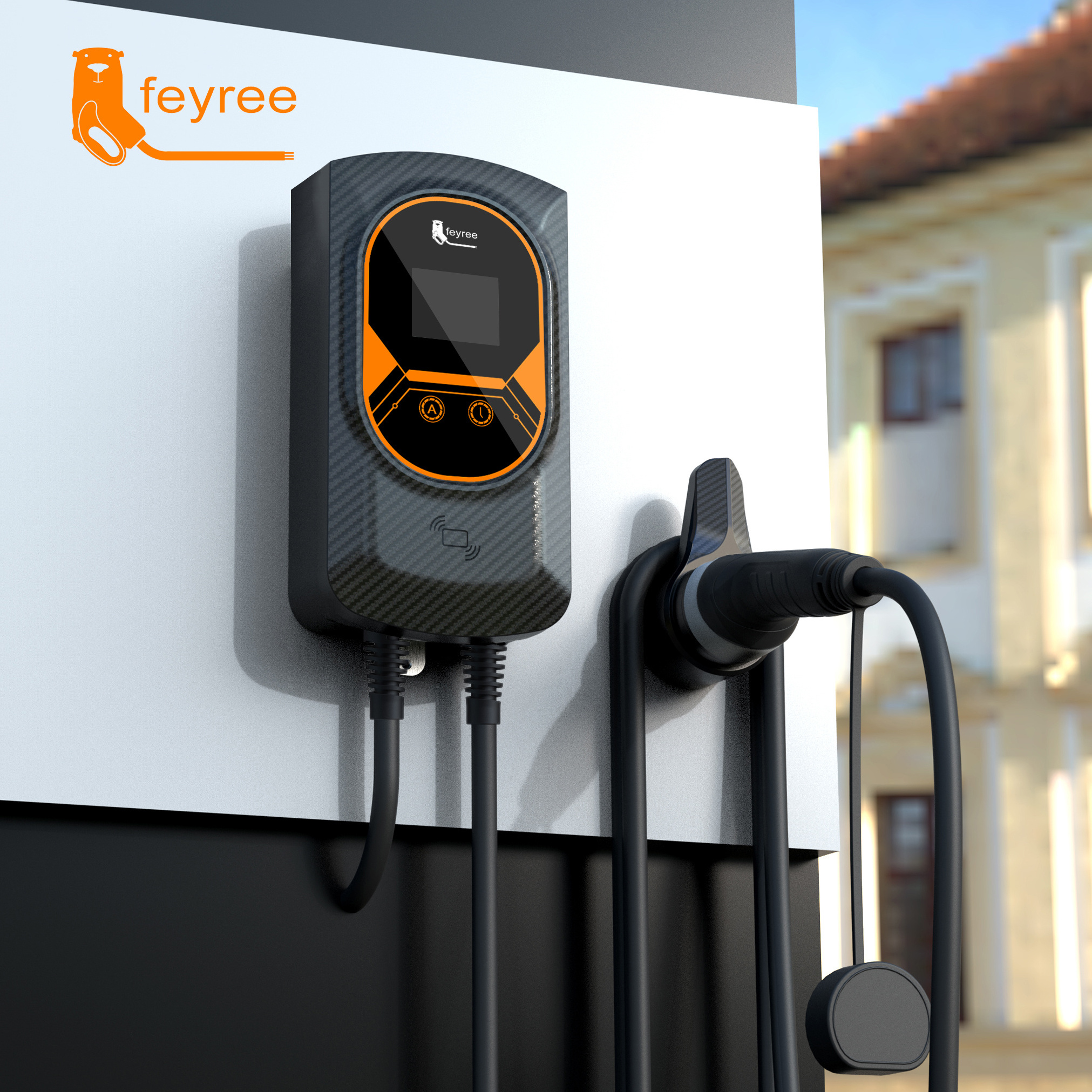 Feyree EV Charger 7kw 22kw 32A Level 2 Wholesale Fast EV Charger Station Home Wallbox Electric Car Charging Stations