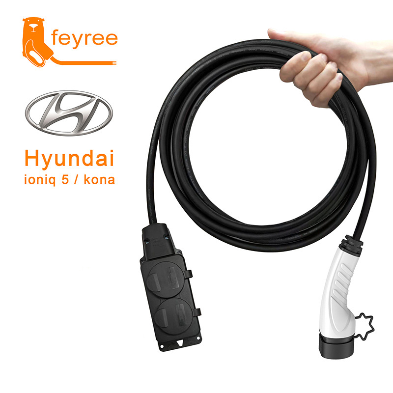 Feyree Selectable 264V ac ev fast charger Home EV Charger Type 1 J1772 ev charging cable retractor for Discharging Socket