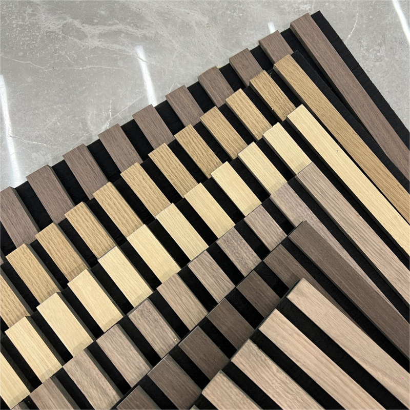 FEYT  soundproof wall panels MDF akupanel wood slatted wall acoustic felt panels for interior decoration Wall And Ceiling