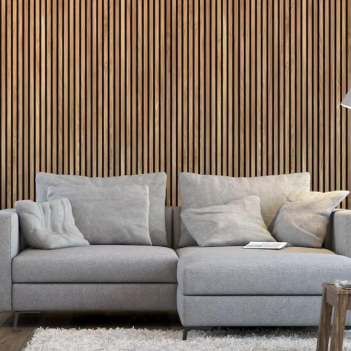 Indoor room soundproof wood veneer acoustic panel slat wood wall panel acoustic wall panels