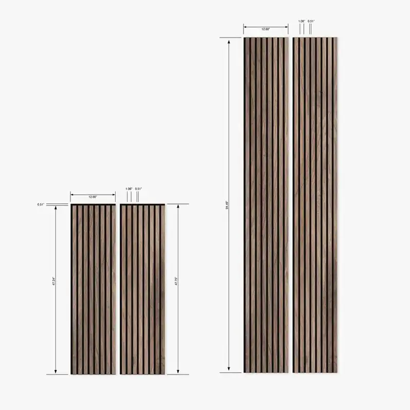 FEYT 2023 Black Walnut Interior Woodup Akupanel Wood Slat Wall Acoustic Panel for Decoration